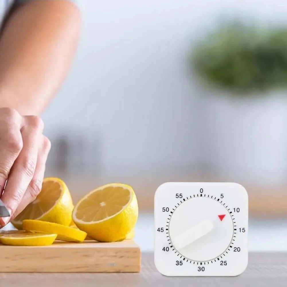

60 Minutes Mechanical Timer Square Kitchen Cooking Baking Reminder Clock Digital Study Training Timer Countdown Stopwatch
