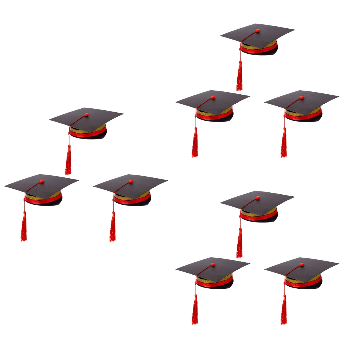 

9 Sets Craft Paper DIY Graduation Hats Party Favors Black Cap Decorations Caps Kids Student