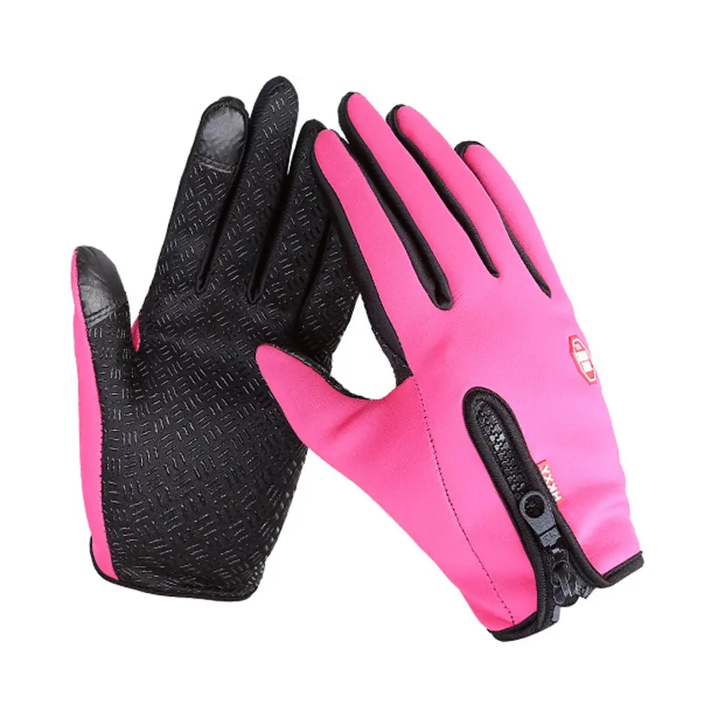 

Cycling Gloves Men And Women Fleece Windproof Warm Touch Screen Gloves Outdoor Mountaineering Ski Driving Zipper Gloves