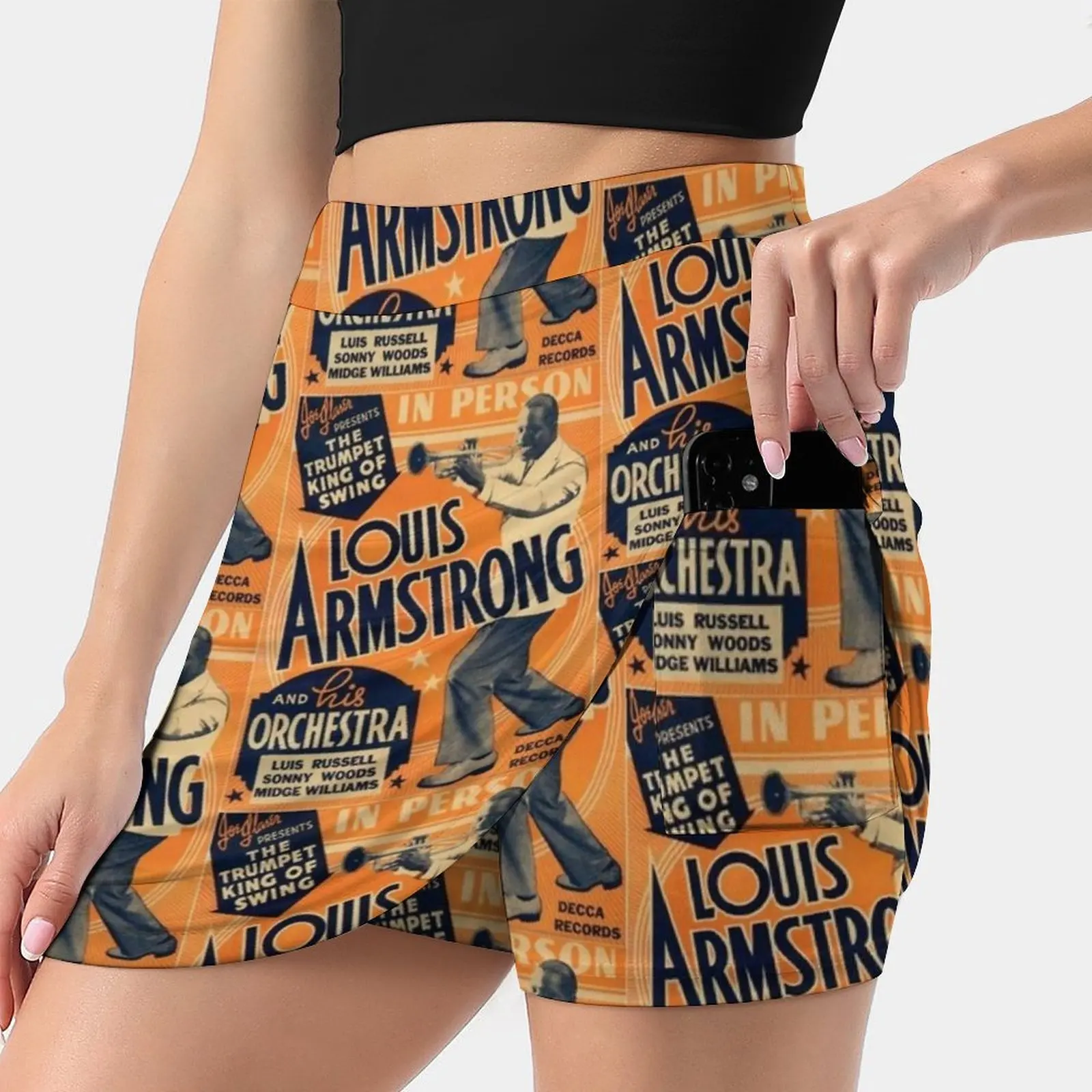 

Louis Armstrong Vintage Korean Fashion Skirt Summer Skirts For Women Light Proof Trouser Skirt Louis Armstrong Vintage Music
