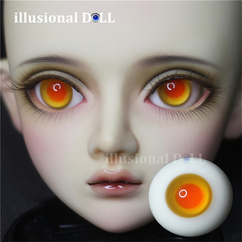 

1 Pair Orange Pupil BJD Eyes 8mm 12mm14mm 16mm 18mmn Glass Eyeball for BJD doll Accessories