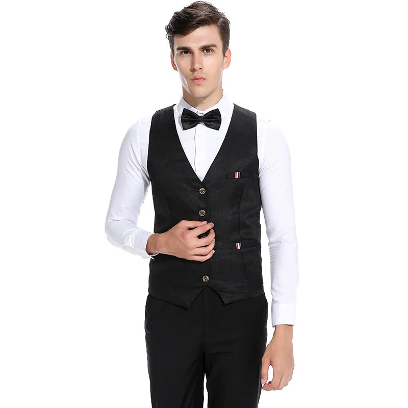 

Formal Men Pocket Stripes Patchwork Suit Vests Banquet Prom Wedding Dinner Men's Vest Coat Fashion Casual Daily Waistcoats Homme