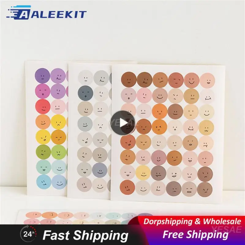 

Игровая наклейка с улыбающимся лицом, круглая несохнущая наклейка 1,5 см, бытовые инструменты, морди-земля, наклейка с уплотнением, подарок, канцелярские принадлежности, Декор