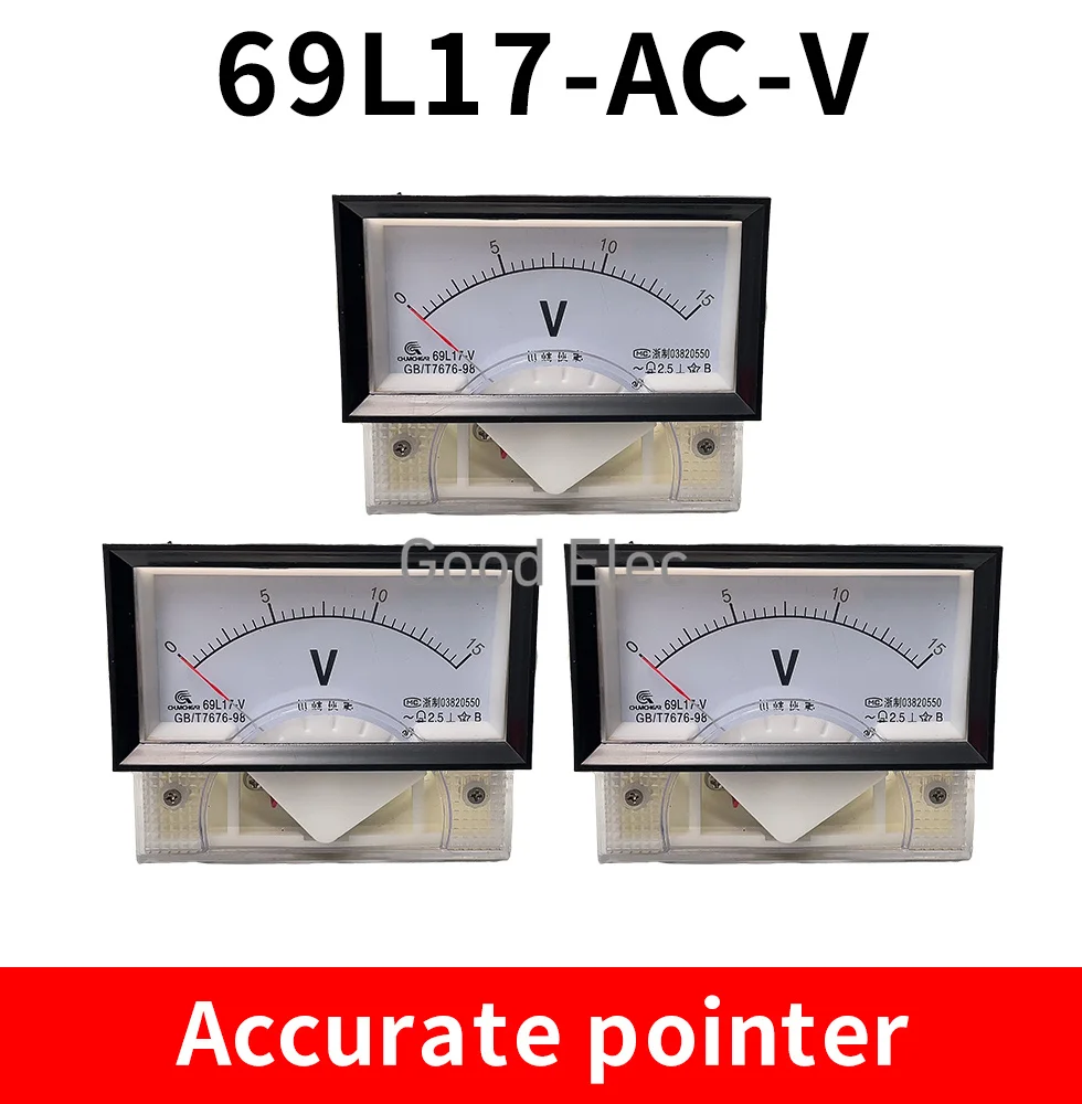 Medidor Analógico Direto Painel de Corrente Tensão AC Voltímetro 85x46mm 69L17-V 250V 300V 450