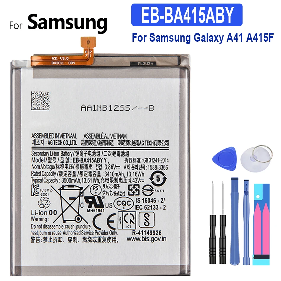 

EB-BA415ABY аккумулятор 3500mAh для Galaxy A41 A415F мобильный телефон Bateria