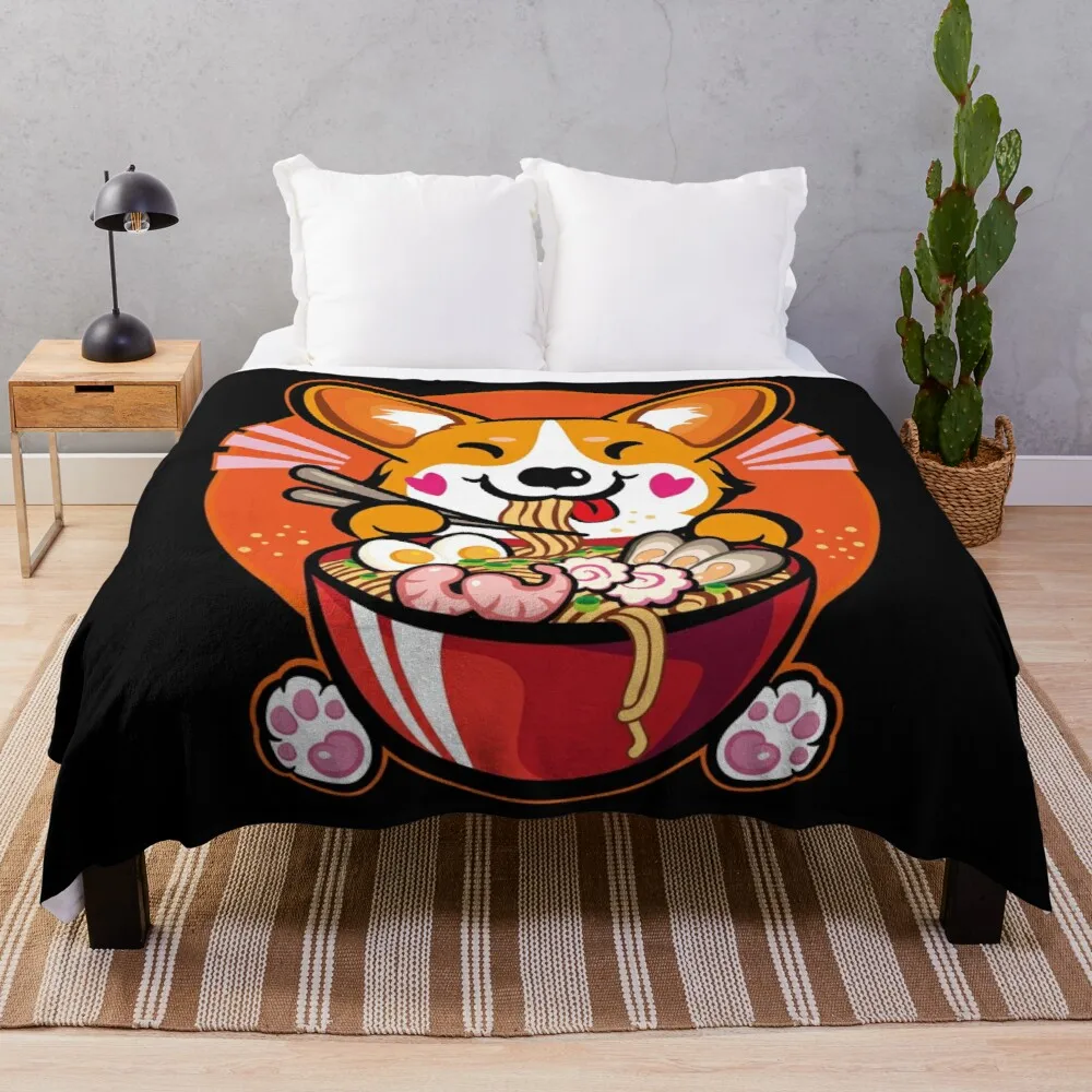 

Kawaii валлийский корги рамен Otaku плед одеяло мягкая кровать одеяло s
