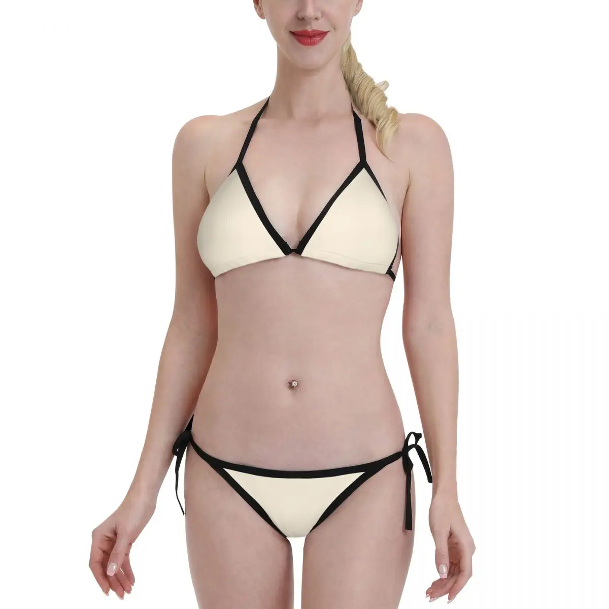 

Honied White Color Solid Sexy Wear Bikini 2022 Swimsuits Swimwear Women Bandage Bather Swimming Suit Beach Wear