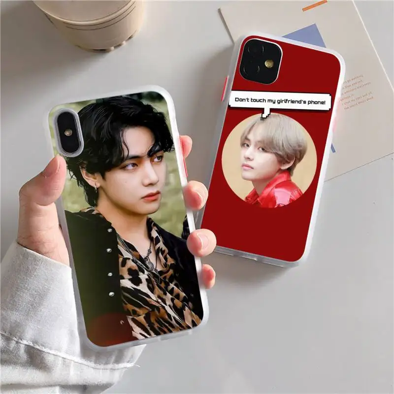 

Kim V Taehyung Phone Case For iphone 13 12 11 xr xs x 7 8 pro max Plain Soft TPU Silicone Clear Case Cover