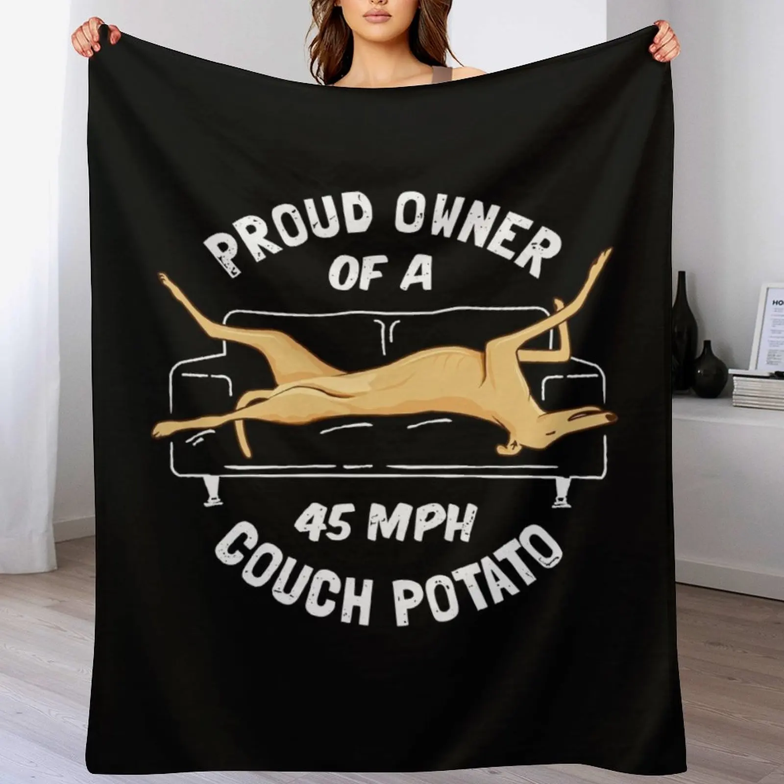 Гордый właściciel 45MPH Картофельный диван - Забавный палевый борзый подарок Плед