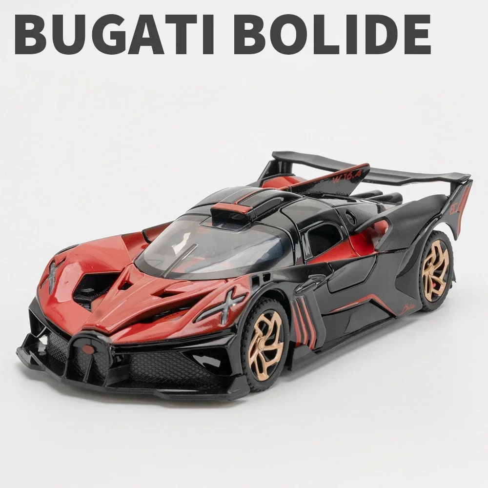 1:32 Bugatti Bolide Supercar литая игрушечная модель автомобиля из сплава звук и свет детские