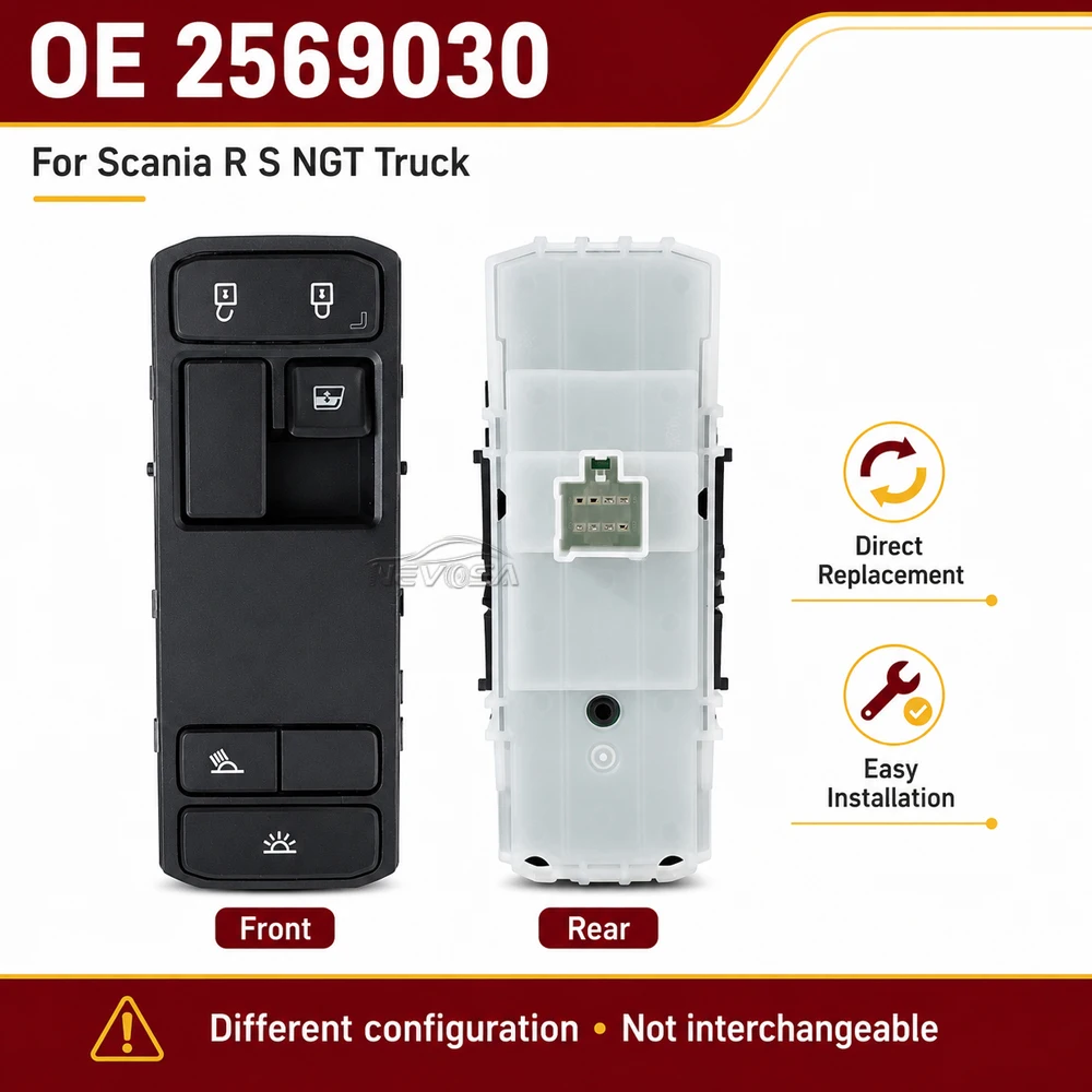 Фото Переключатель стеклоподъемника для грузовиков Scania S208 R410 R440 NTG L G R S 6-й серии 2569024 2569026 2569010 2569029 2569030 Замок двери №5