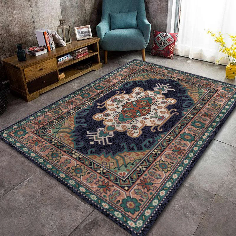 

Vintage Persian Carpet In The Living Room Bedroom Bohemia Turkish Morocco Ethnic Area Rugs Non Slip Mandala Geometric Door Mat