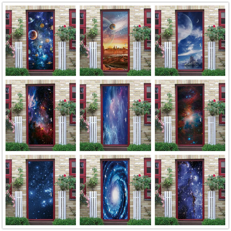 

Star Chart 3D Door Sticker PVC Wallpaper Starry Sky Universe Mural Self Adhesive Kids Boys Room Decoration Poster Home Decor