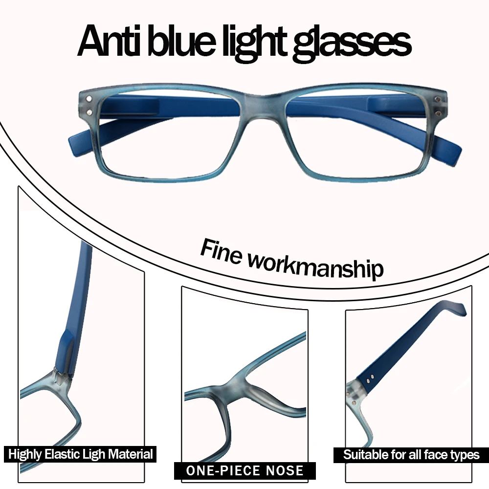 Очки для чтения женщин и мужчин пружинные петли квадратная диоптрийная лупа очки