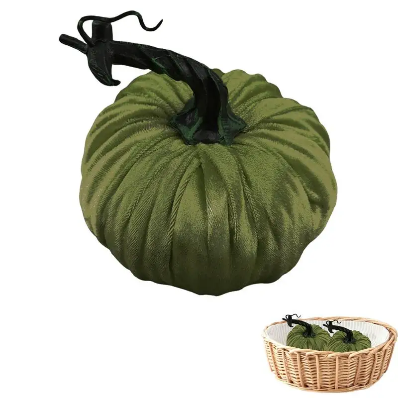 

Fall Artificial Pumpkins Halloween Pumpkin Fake Velvet Pumpkin Decoration Small Foam Pumpkins Autumn Table Centerpiece Decor