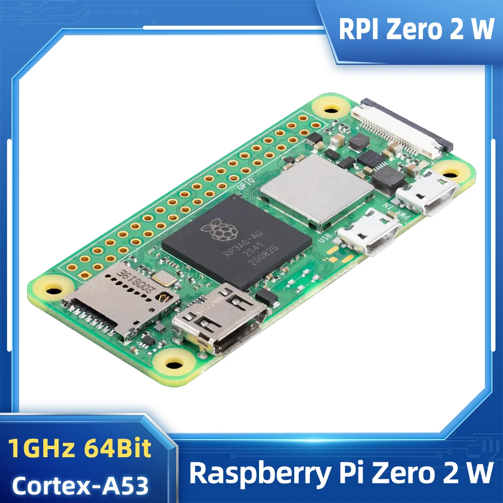 Raspberry Pi Zero 2 W Quad-core 64-bit Cortex-A53 Bluetooth BLE & WiFi Pi Zero 2 Pi 0 Optional Case Power Supply Heatsinks
