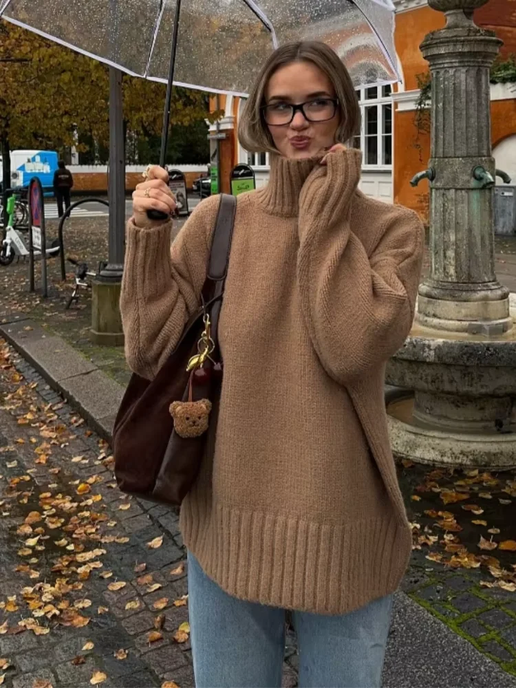 Классический джемпер Kahaki большого размера с высоким воротником для женщин