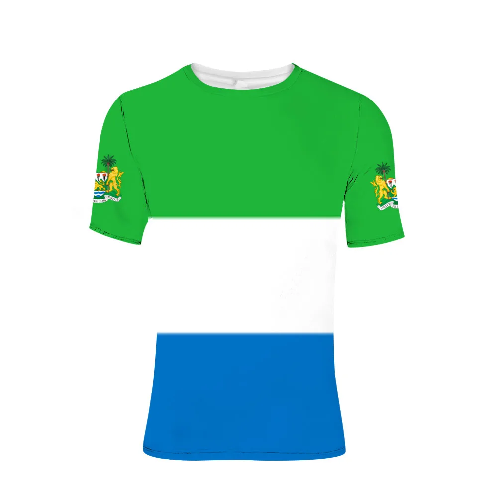 

Sierra Leone Youth Student DIY Free Custom Made Name Number T Shirt National Flag Leonean College Print Photo Logo Text Clothes