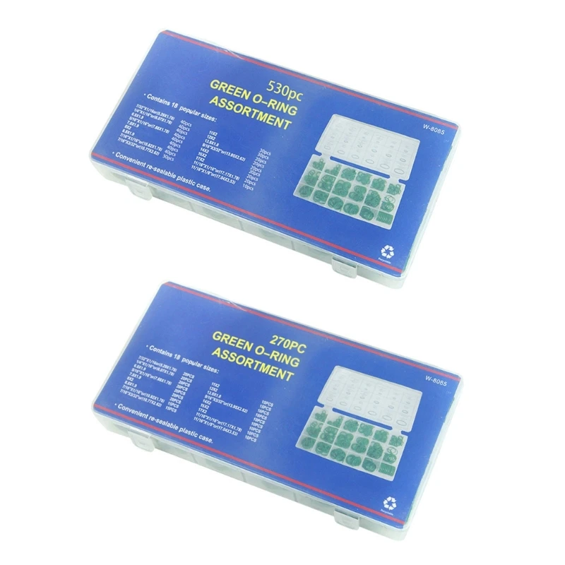 

530/270Pcs 18 Sizes Sealing Gasket Washers Rubber O Ring Assortment Kits for Car Auto Repair, Air or Gas Connection