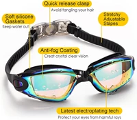 jsjm professional silicone swimming goggles electroplating colorful anti fog swim glasses anti uv swimming eyewear for men women