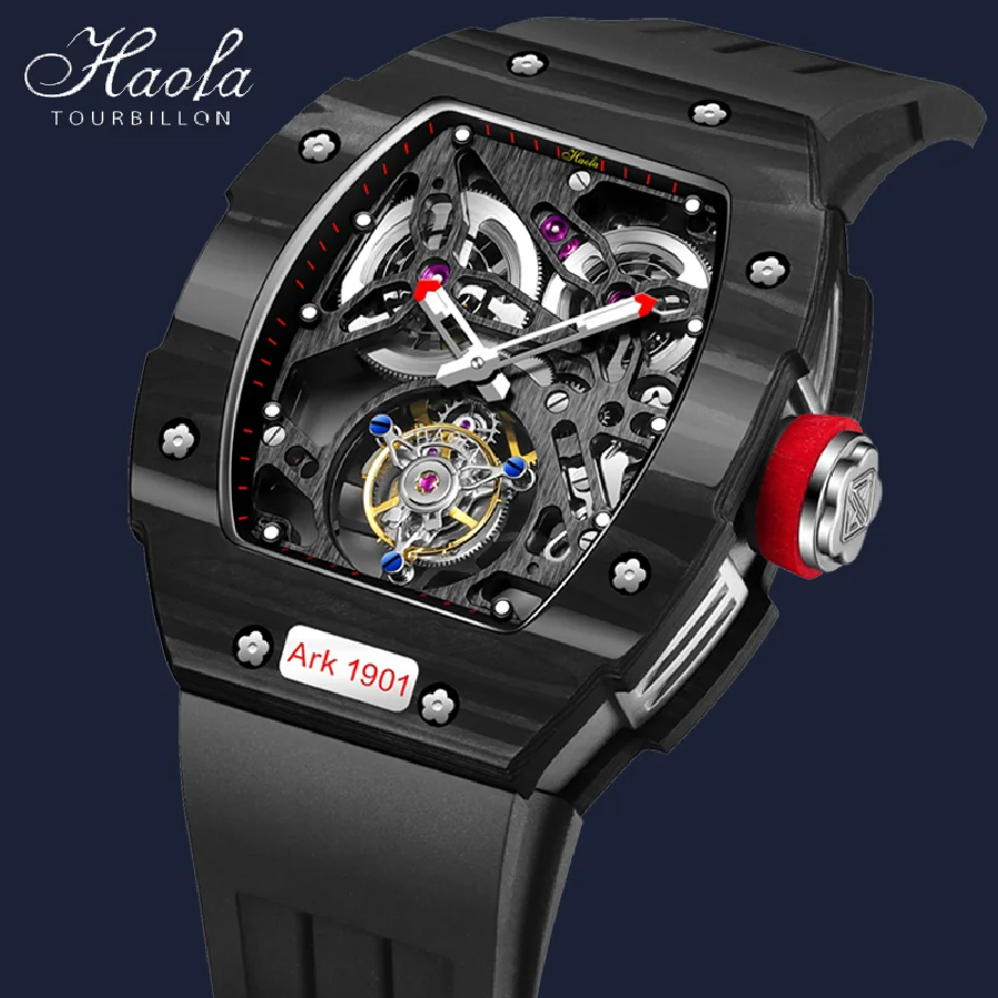 

Haofa Tourbillon Mechanical Movement Watch For Men Sapphire Skeleton Luxury Manual Tourbillon Men Watch Man Waterproof 1901 2022