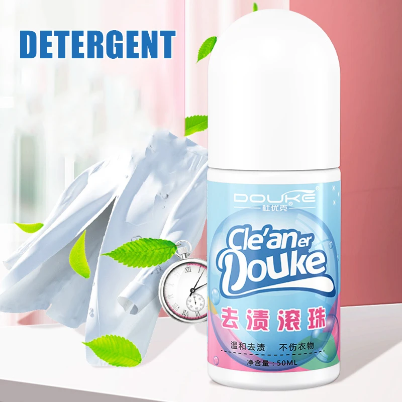 

50ml Clothing Stain Remover Multi-purpose Strong Oil Stain Remover Roller-ball Wash Free Cleaner for White T-shirt Shoes