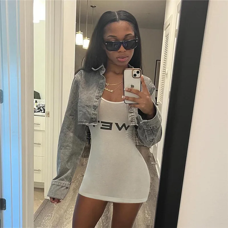 Спортивное Сексуальное Женское облегающее платье с буквенным принтом белое без