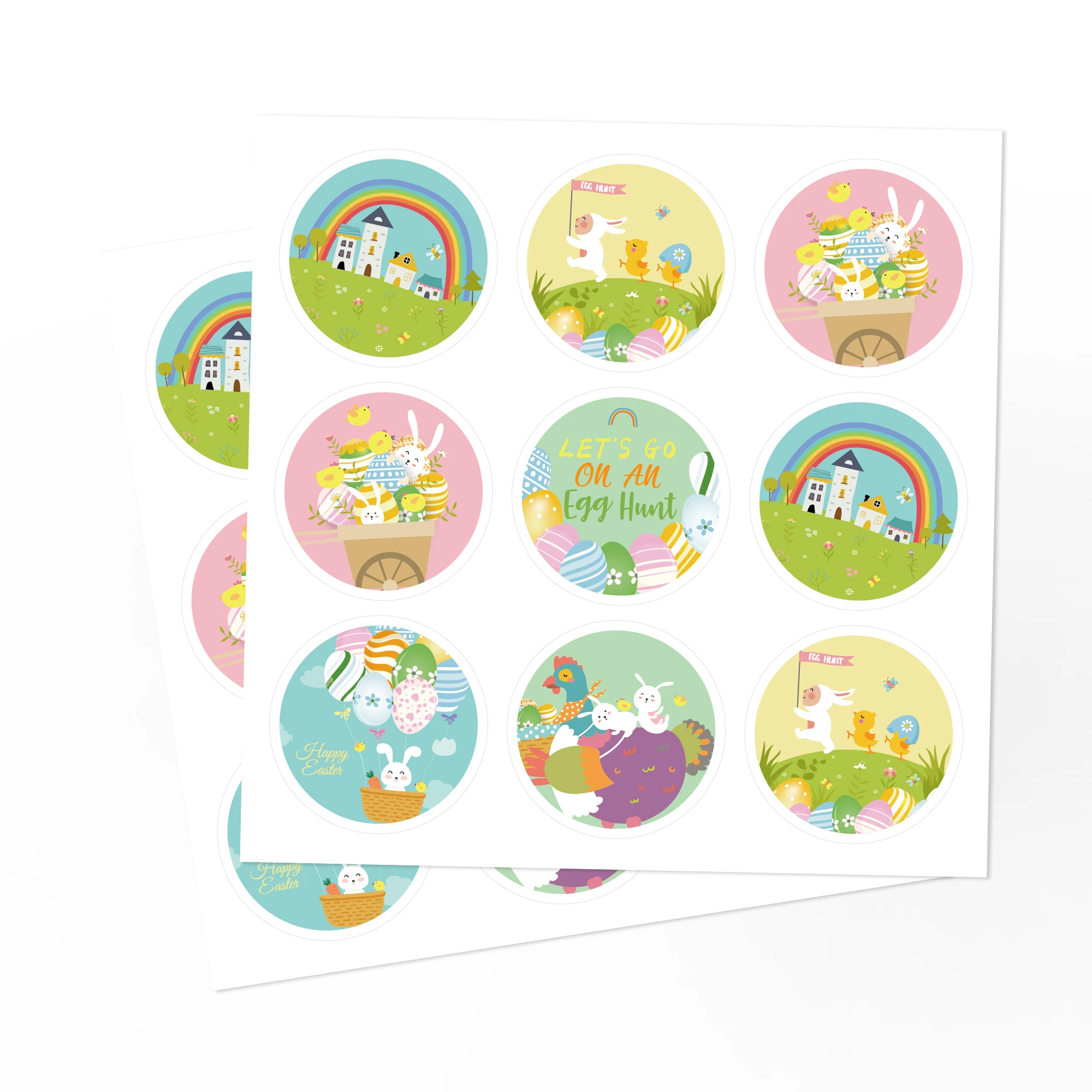 

KK065 180pcs Happy Easter Day Cute Rabbit Egg Party Stickers Gift Sealing Label Baking Package Party DIY Wrapping Gift Bag Decor