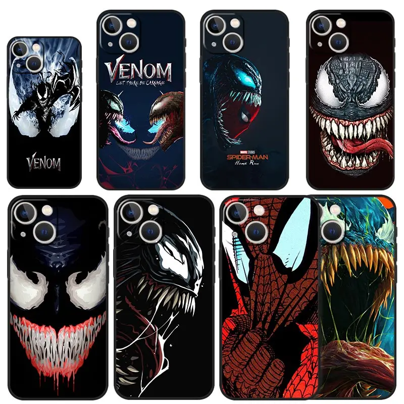 Для iphone 13Promax 13Pro 12 11Promax 13Mini чехлы для 13 12Mini X XS MAX XR 8 7 Plus Coque комиксы Marvel анти-Веном |