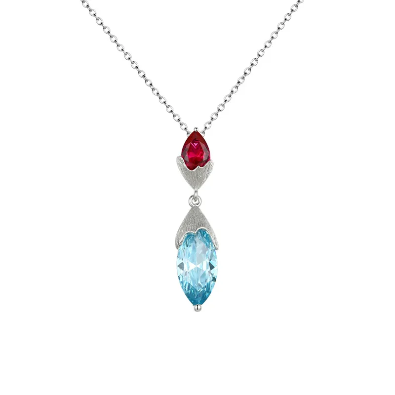 

New fashion and high-end temperament women's gemstone pendant necklace