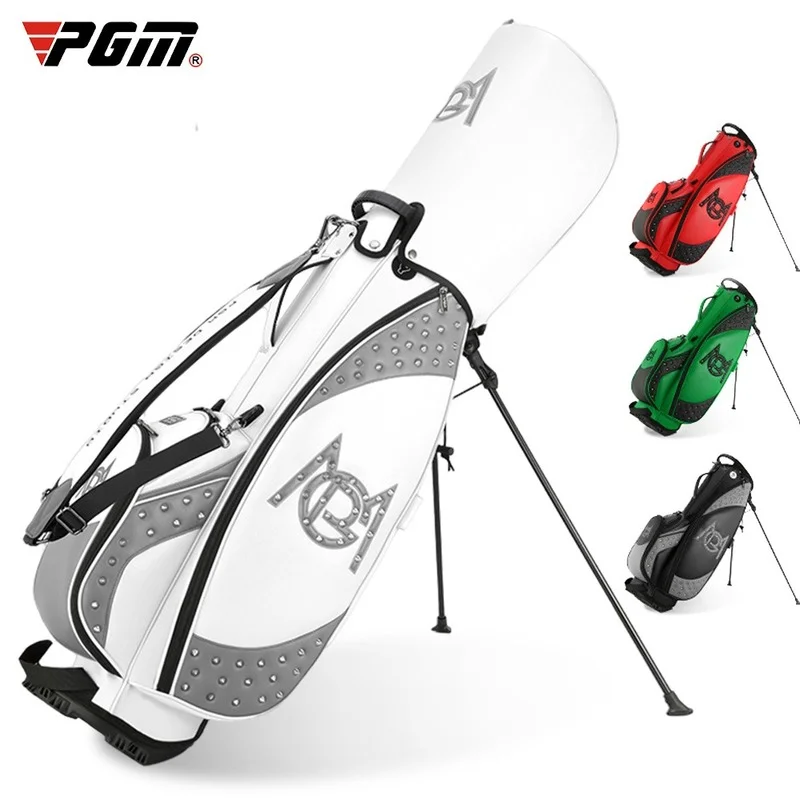 PGM Women Golf Stand Bags Ultra-light Waterproof Microfiber Leather Golf Package Stable Rack Golf Clubs Bag with Cap for Women