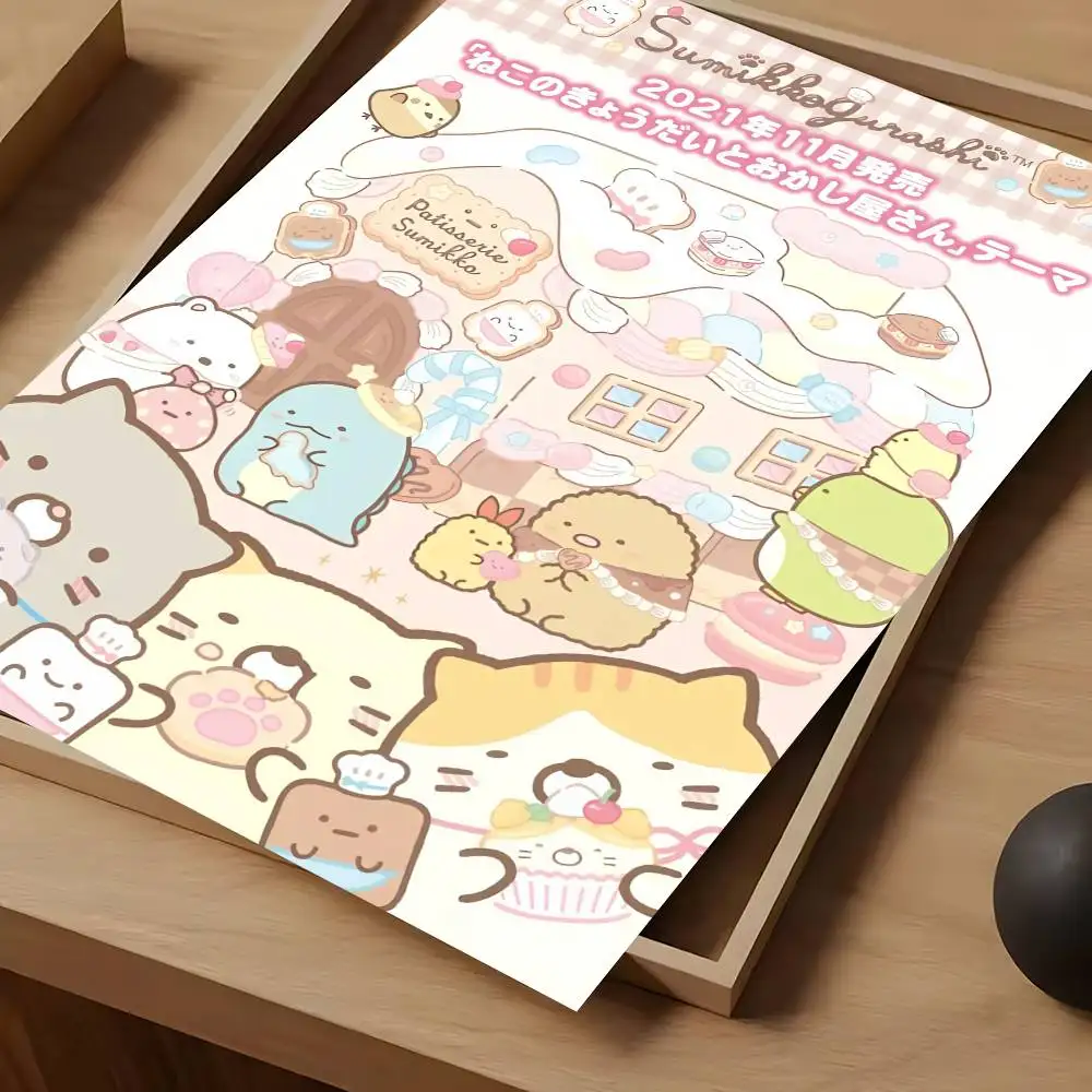 

Аниме S-Sumikko Gurashi постер водостойкие винтажные постеры с фильмами высокого качества настенный художественный принт для декора комнаты подарок