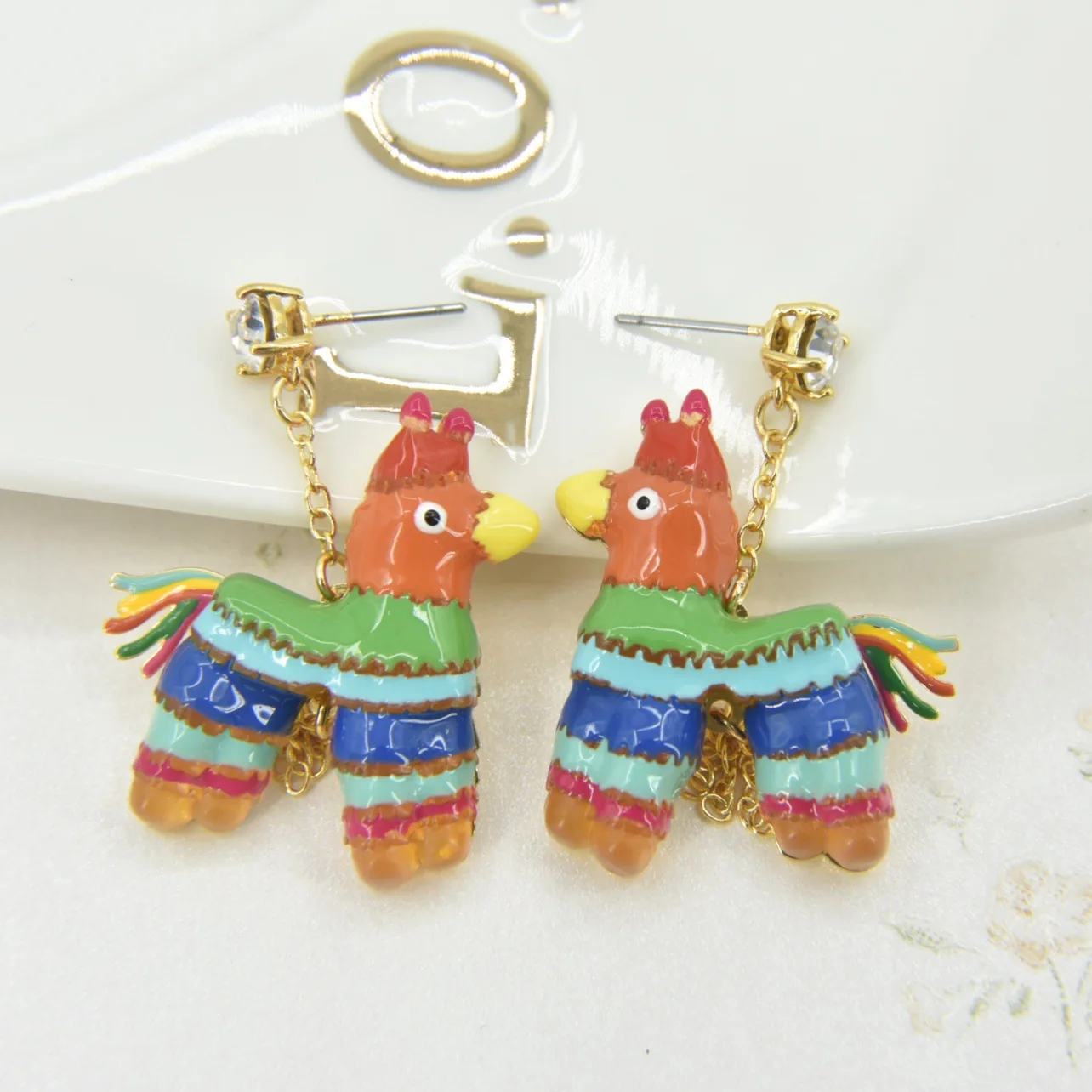 

Enamel Colorful Stud Earrings Ear Clip