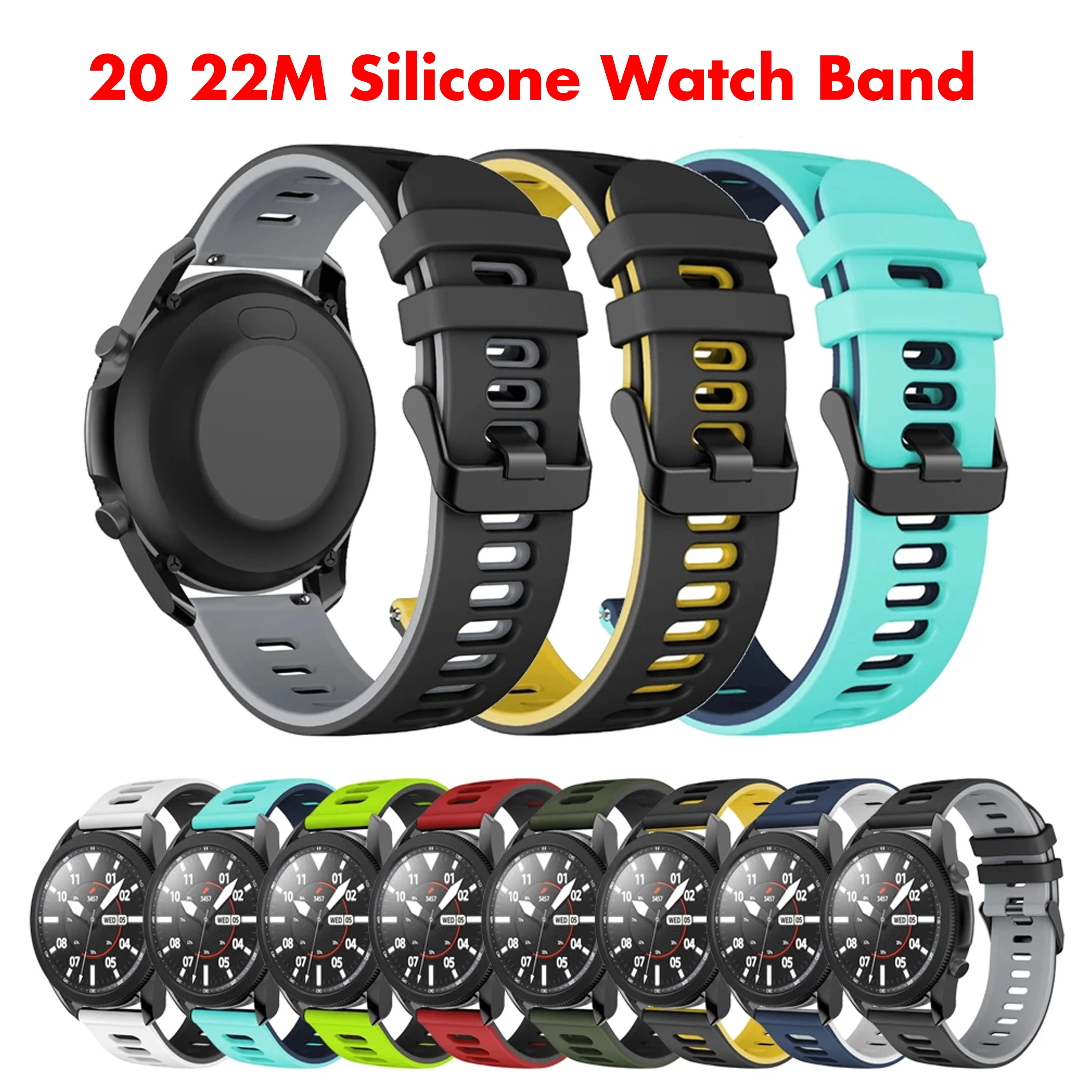 

Ремешок силиконовый для Huawei GT 2 Pro, браслет для часов Amazfit bip GTR 47 мм GTR 3 Pro/Samsung Galaxy Watch 4, 20 мм 22 мм