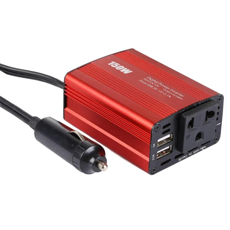 

150W Car Power Inverter 12V DC To 110V AC Converter With 3.1A Dual USB Car Charger US Plug