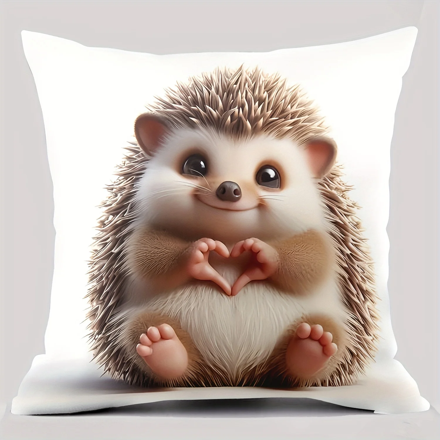 

Наволочка Ежик с лапками в форме сердца, белый, полиэстер