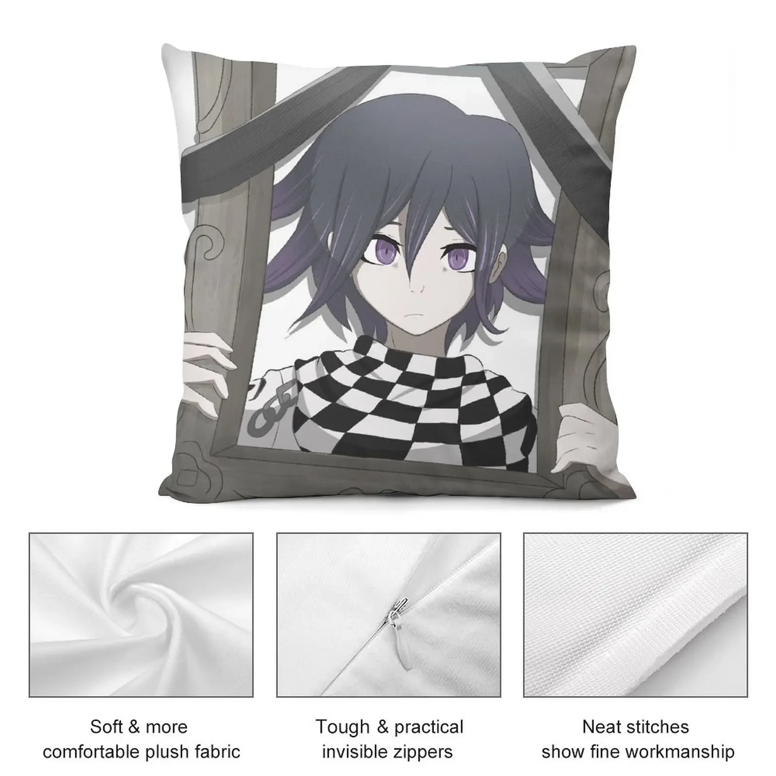 Подушка Kokichi Ouma в рамке рождественская подушка для дома наволочки кровати