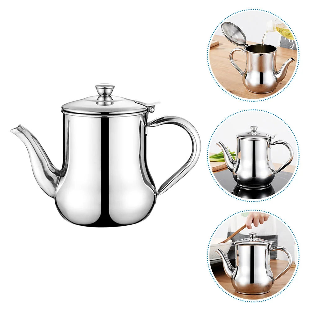 

1Pc Soy Sauce Bottle Household Oiler Stainless-Steel Oilcan Leakage Proof Oiler for Storage Cooking Kitchen