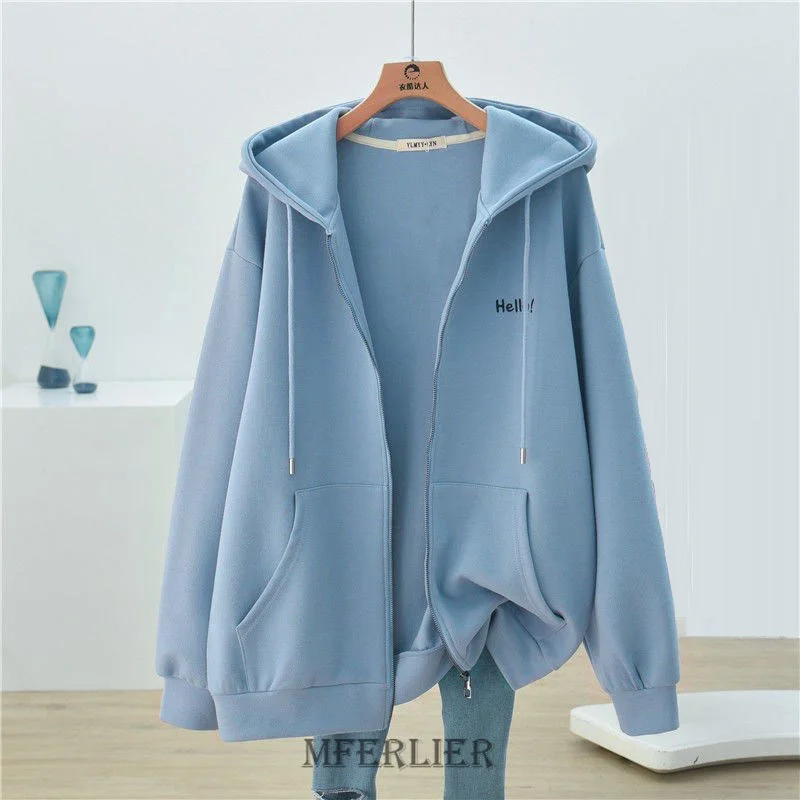 

Plus Size 6XL 150kg Spring Jacket Coat Women Hoodies Hip-hop Streetwear Harajuku Zipper Coat Large Size Women Clothing