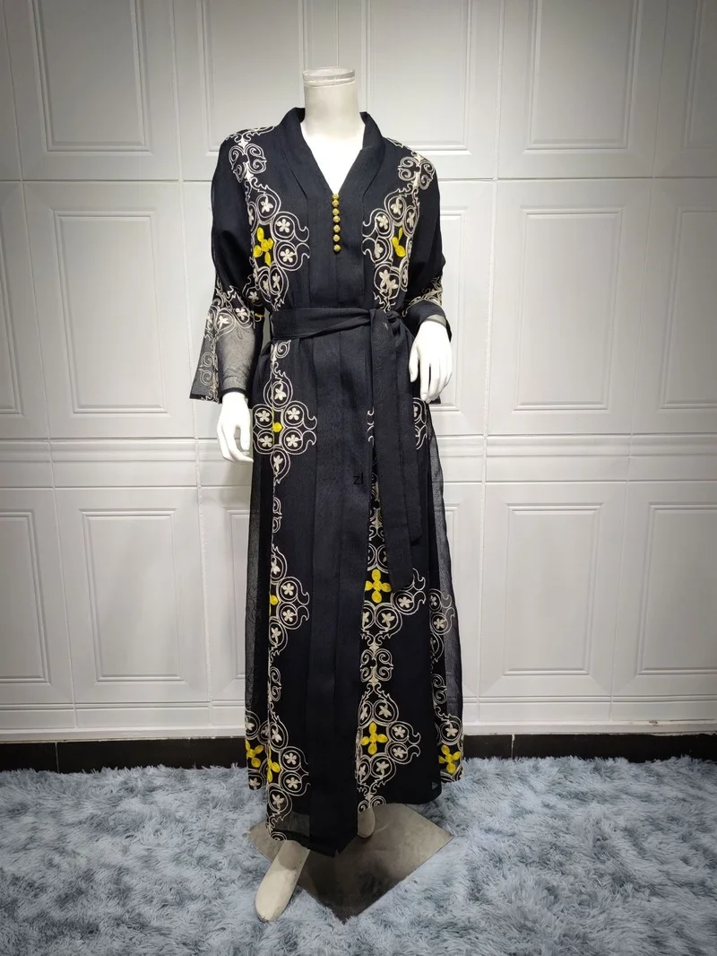 Ramadan Caftan Marocain Evening  Women Plus Size Turkey Islam Clothes Eid Kaftan Abaya Dubai Arabic Muslim Party Long Dress