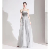 grey bridesmaid dresses elegant a line lace off the shoulder strapless vestidos de festa floor length formal prom evening gowns