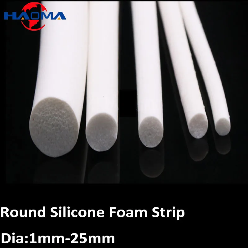 

Светодиодная лента, белая силиконовая вспененная уплотнительная лента VMQ, Круглый пенообразующий шнур диам. 1-25 мм