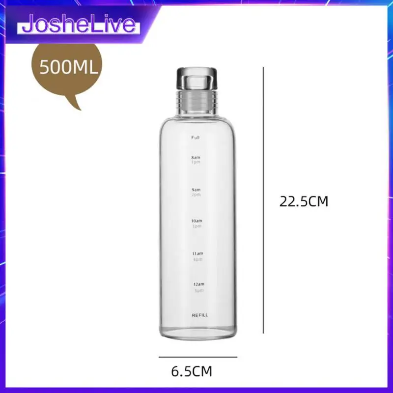 

Large Capacity Glass Water Bottle Transparent For Kid School Gym Sports Leakproof Summer Cold Juice Cup Drop-resistant Drink Cup