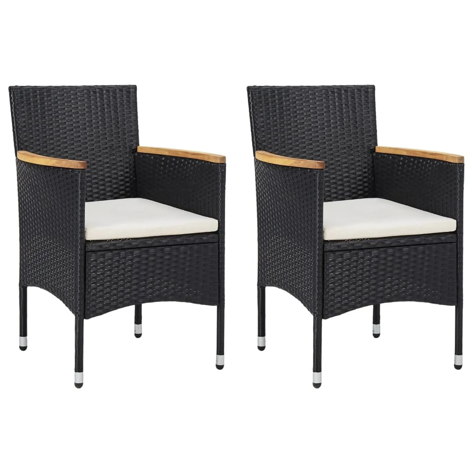 

Garden Dining Chairs 2 pcs Poly Rattan Black