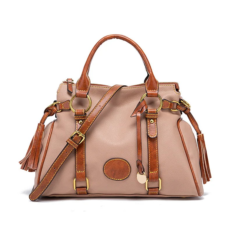 Винтажная цветная контрастная Сумка-тоут в гранулах Классическая Дамская