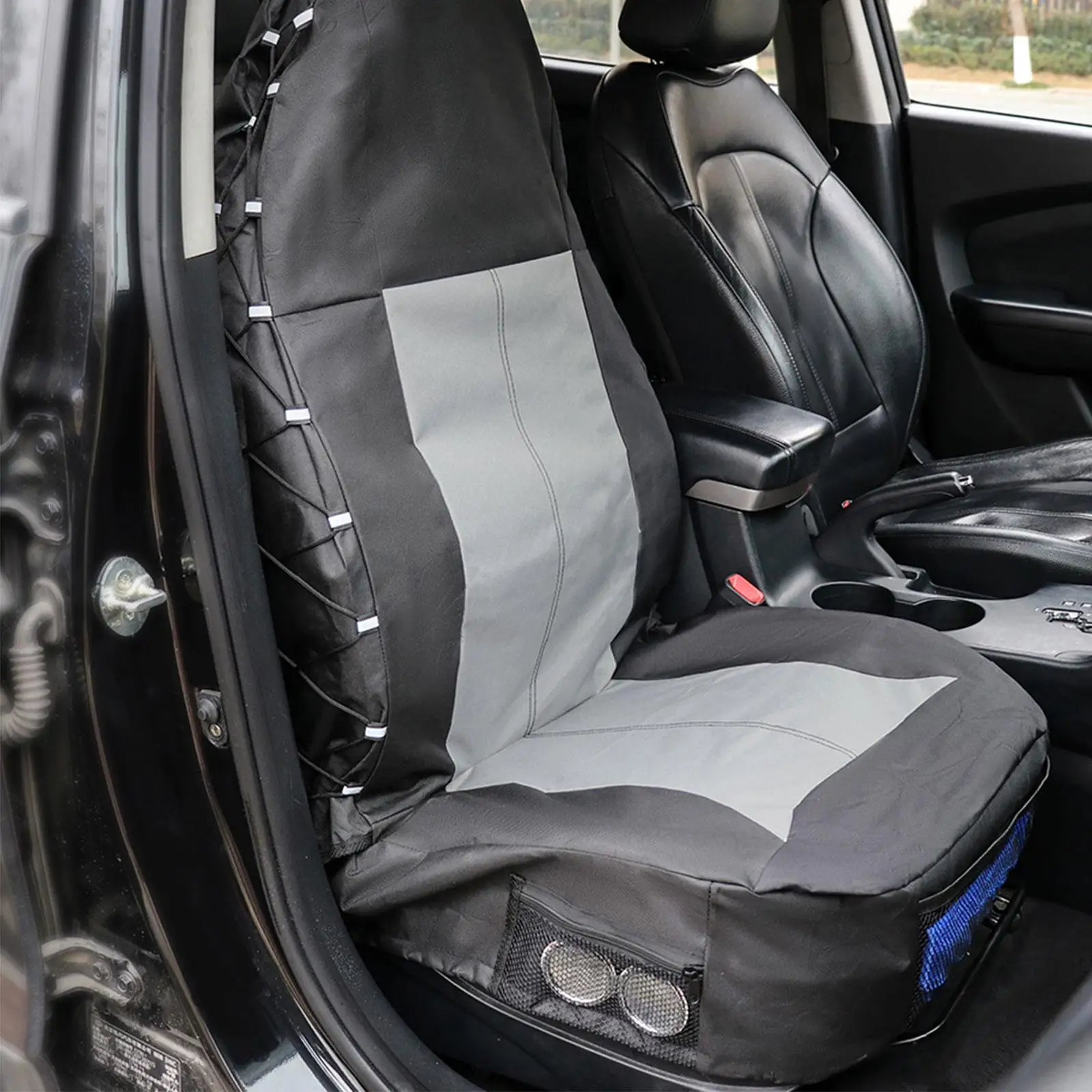 

Car Seat Cover Auto Fit for W/ Mesh Pockets Anti-Dirty Wear-Resistant