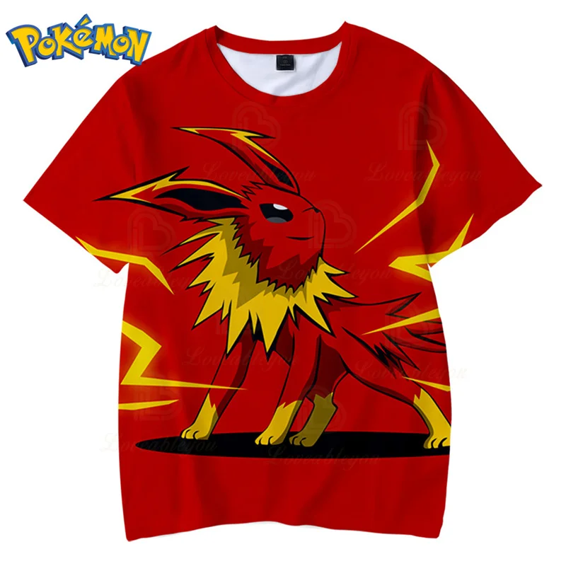 

Крутая летняя футболка Eevee Ketchum, футболки с Пикачу и покемоном, крутая короткая мужская верхняя одежда, топы с длинным рукавом