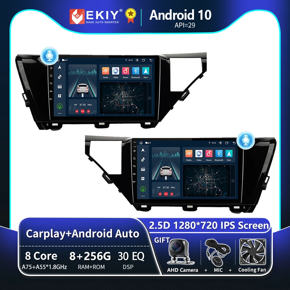 

EKIY T8 8G 256G For Toyota Camry 8 XV 70 2017 - 2020 Car Radio Multimedia Video Player Android Auto GPS Carplay BT No 2 Din DVD
