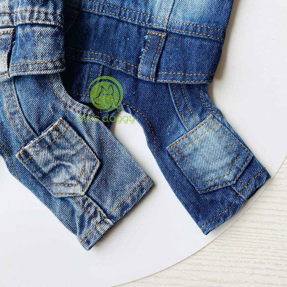 Фото Джинсовый комбинезон в стиле ретро для собак, комбинезон с четырьмя ножками для чихуахуа, ковбойский щенок, кавайная одежда для йорков, весе... №5