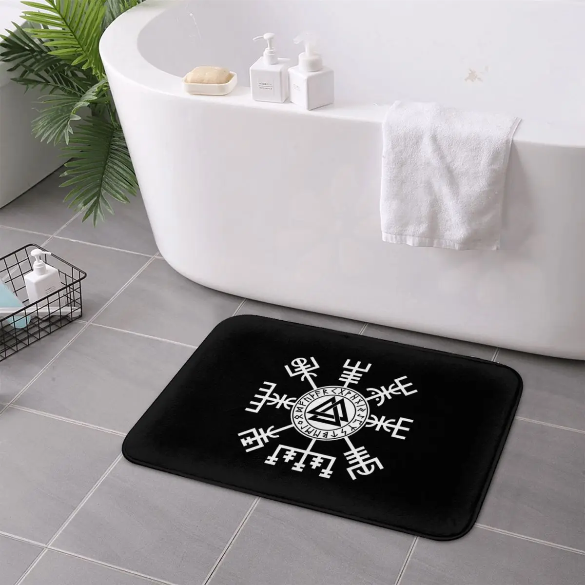 Viking Compass Vegvisir Valknut Символ Руны Коврик Нескользящие коврики для ванной комнаты